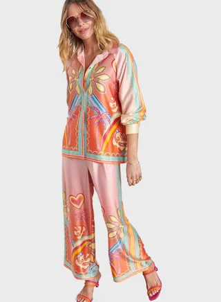 Printed High Waist Pants