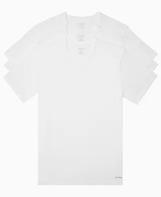 Calvin Klein Men's Tall Cotton Classics Ss V Neck 3 Pack