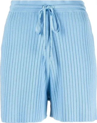 Ribbed-Knit Drawstring-Waist Shorts