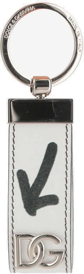 Dolce & Gabbana Graffiti Logo Plaque Keyring