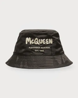 Men's Embroidered Graffiti Logo Bucket Hat