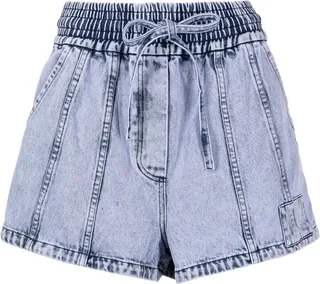 Drawstring Denim Shorts