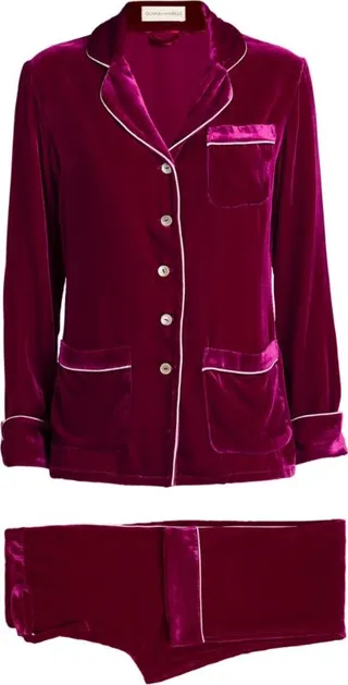 Olivia Von Halle Velvet Coco Pyjama Set