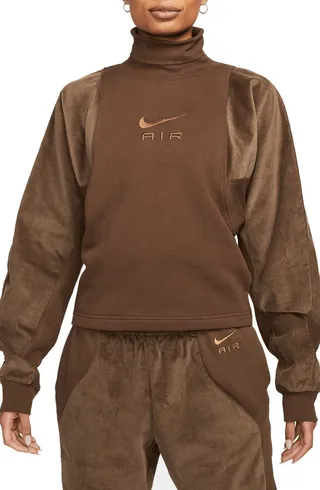 Sportswear Corduroy Accent Fleece Turtleneck