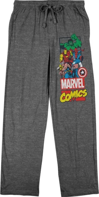 Marvel Universe Avengers Group Art Men's Graphite Heather Sleep Pajama Pants