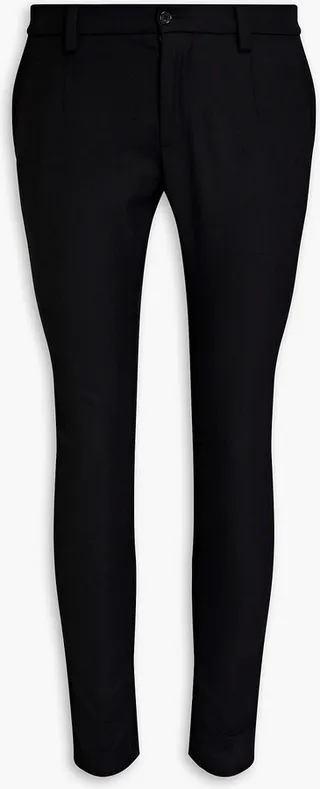 Skinny-fit striped wool-blend track pants