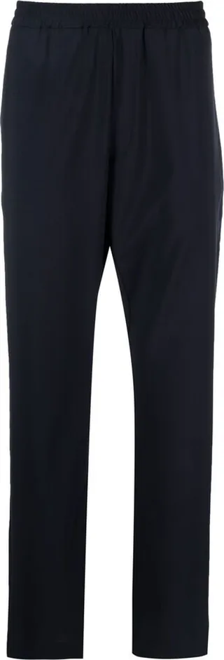 Elasticated Straight-Leg Trousers