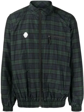 Check-Pattern Bomber Jacket