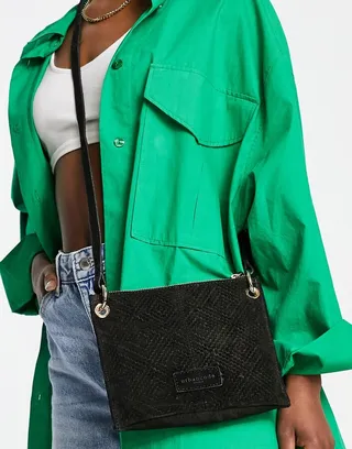 Urbancode suede crossbody bag in black