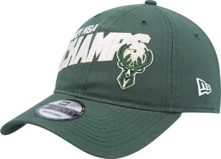 Men's New Era Hunter Green Milwaukee Bucks 2021 Nba Finals Champions Block On The Court 9Twenty Adjustable Hat