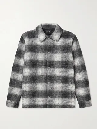 Checked Boiled Wool-Blend Jacket