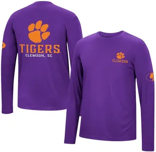 Men's Colosseum Purple Clemson Tigers Mossy Oak Spf 50 Performance Long Sleeve T-shirt