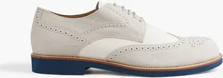 Perforated two-tone nubuck Oxford brogues