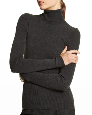 Ribbed Wool Turtleneck