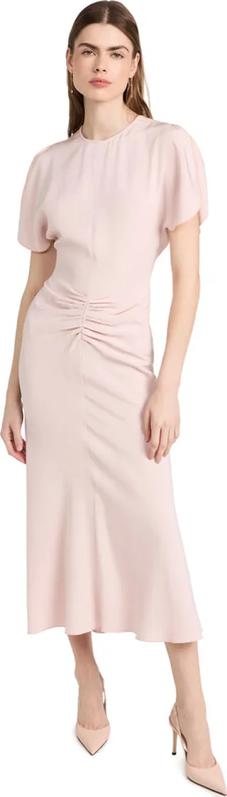 Victoria Beckham Gathered Waist Midi Dress