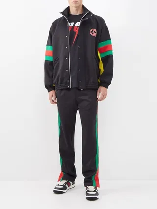 Web-stripe High-neck Track Jacket