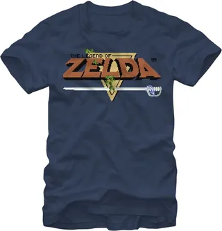 Men's Nintendo Legend of Zelda Original Title T-Shirt - Navy Blue - Large