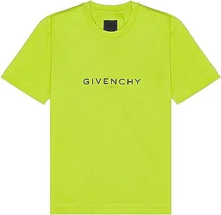 Givenchy Slim Fit Reverse Print T Shirt in Green