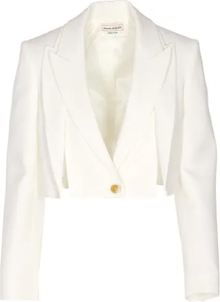 Alexander McQueen Cropped Knit Tailored Jacket