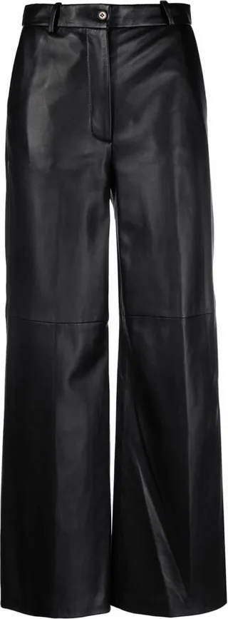 Straight-Leg Leather Trousers