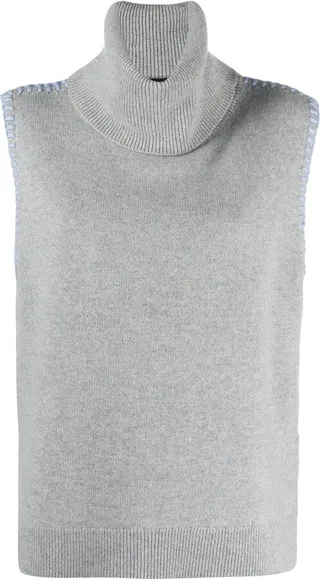 Roll-Neck Sleeveless Top