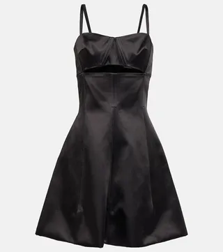 A-line cotton-blend minidress