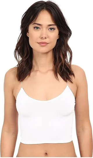 Free People Seamless Skinny Strap Crop Cami (White) Women's Sleeveless