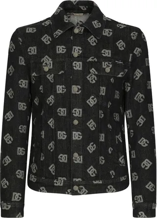 Logo-Jacquard Denim Jacket