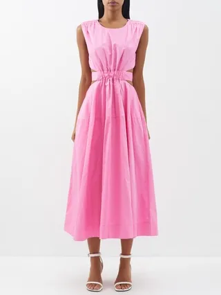 Zorina Cut-out Cotton-poplin Midi Dress