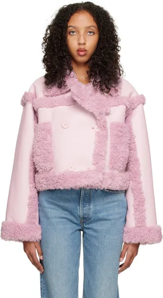 Stand Studio SSENSE Exclusive Purple Kristy Faux-Shearling Jacket