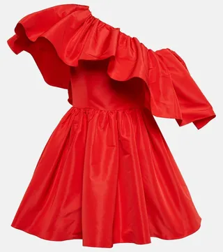 Ruffled faille minidress
