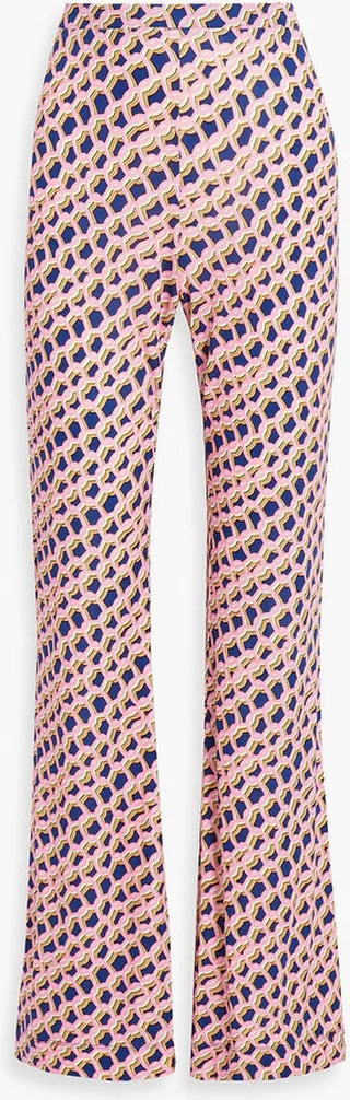 Brooklyn printed jersey flared pants