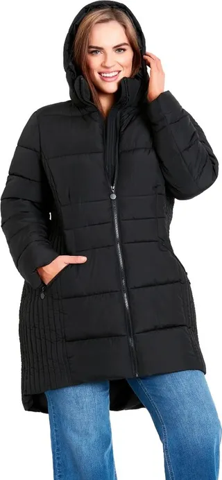 EVANS | Women's Plus Size Contrast Zip Coat - black - 18W