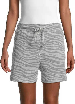 Tiger-Print Drawstring Shorts