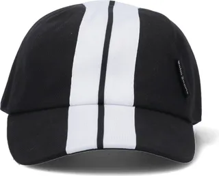 Palm Angels Stripe-Printed Mini Logo Tag Baseball Cap
