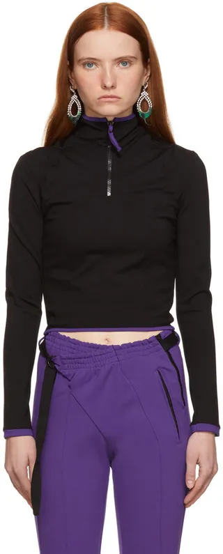Ottolinger Black Half Zip-Up Turtleneck