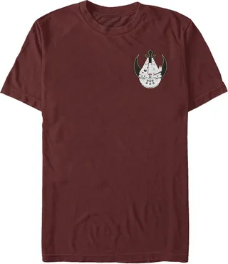 Men's Star Wars Millennium Falcon Rebel Badge T-Shirt - Cardinal - X Large