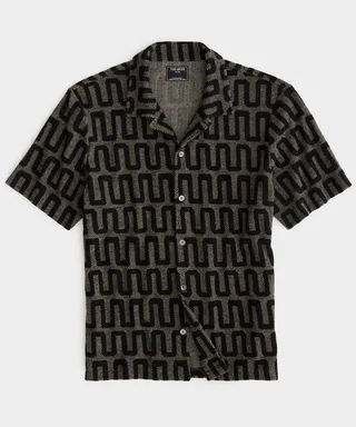 Tile Terry Cabana Shirt in Blacktop