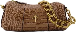 Manu Atelier Cylinder Embossed Zipped Shoulder Bag