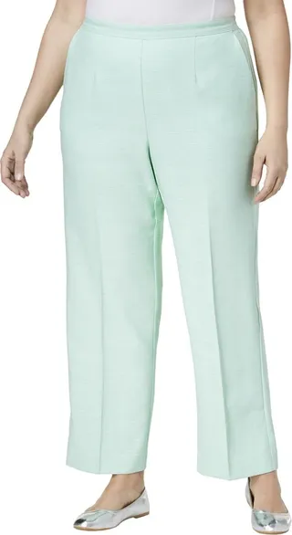 Plus Womens Classic Fit Heathered Straight Leg Pants