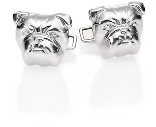 Bull Dog Sterling Silver Cufflinks