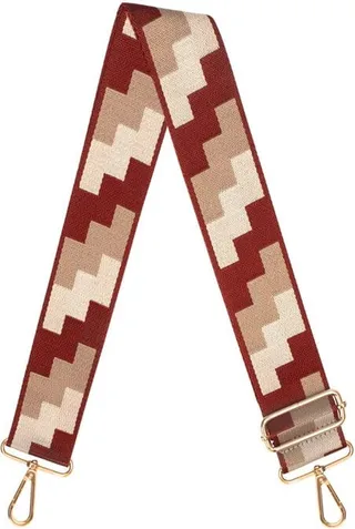 Johnny Loves Rosie - Tan Abstract Print Bag Strap