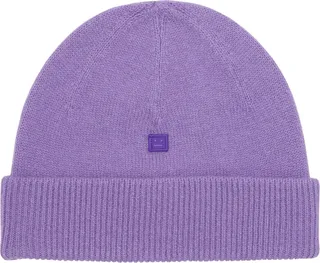 Face Patch Rib Wool Beanie