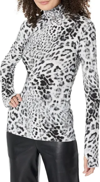 Norma Kamali Women's Slim FIT Long Sleeve Turtle TOP