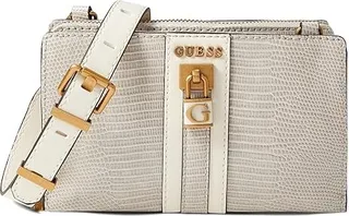 GUESS Ginevra Mini Girlfriend Crossbody (Taupe) Handbags