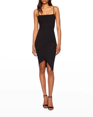 Short Wrap-Front Bodycon Dress