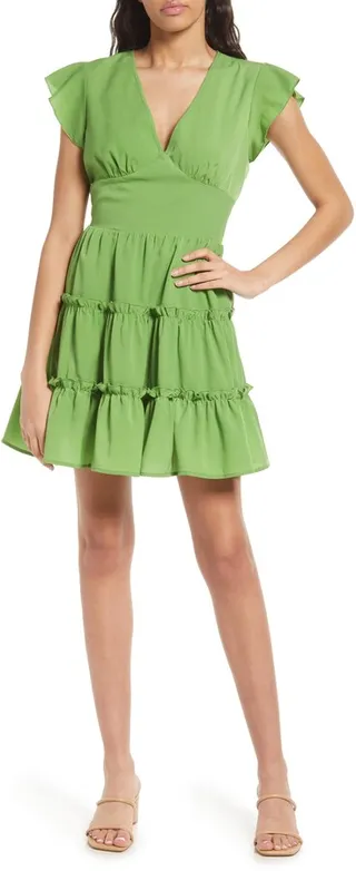 Lizz Empire Waist Tiered Ruffle Minidress