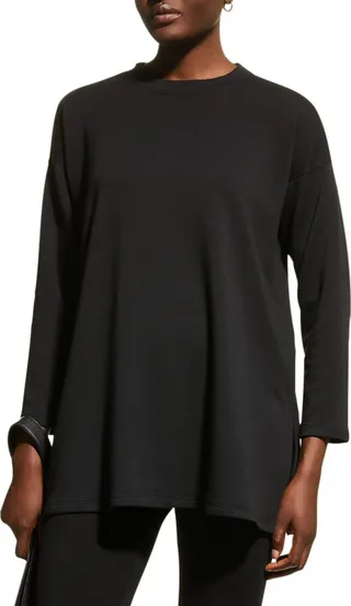 Drop-Shoulder Crewneck Terry Tunic