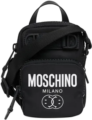 Logo print nylon crossbody bag