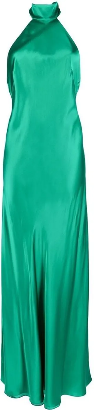 Backless Halter-Neck Tie Gown